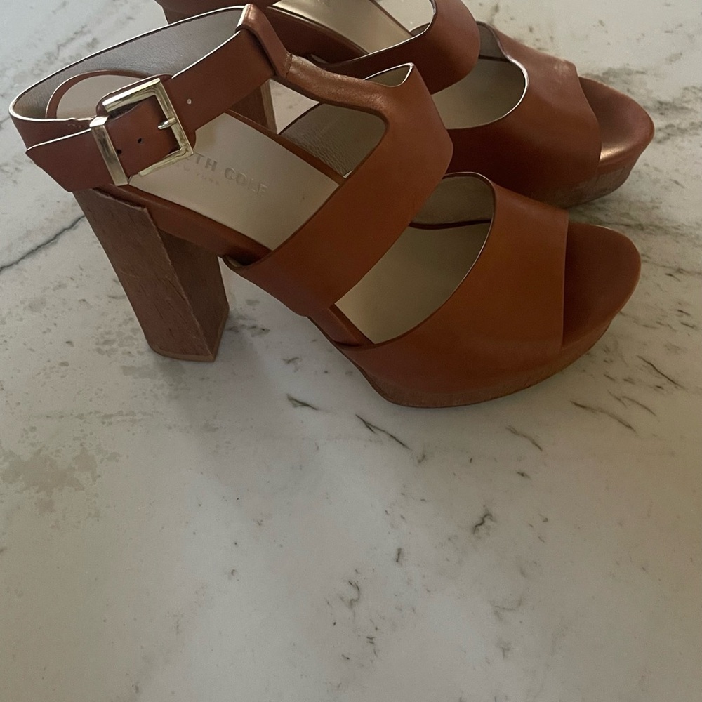 Brown Leather Women's Platform Sandals